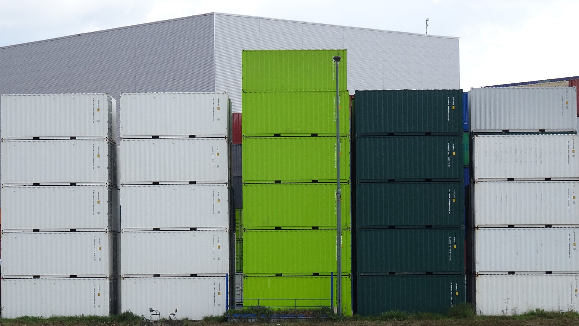Shipping containers stacked and ready for delivery